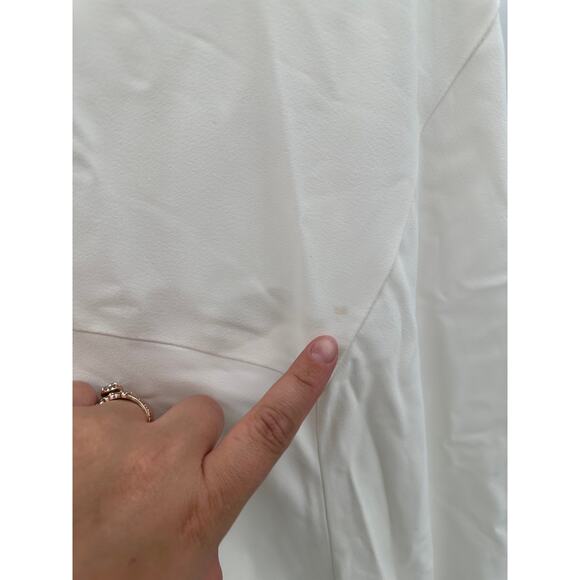 St John White Maxi Sleeveless Dress Cutout Slit Wedding Acetate Viscose Size 0 - Picture 12 of 16